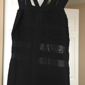 Bebe black sheer panel dress